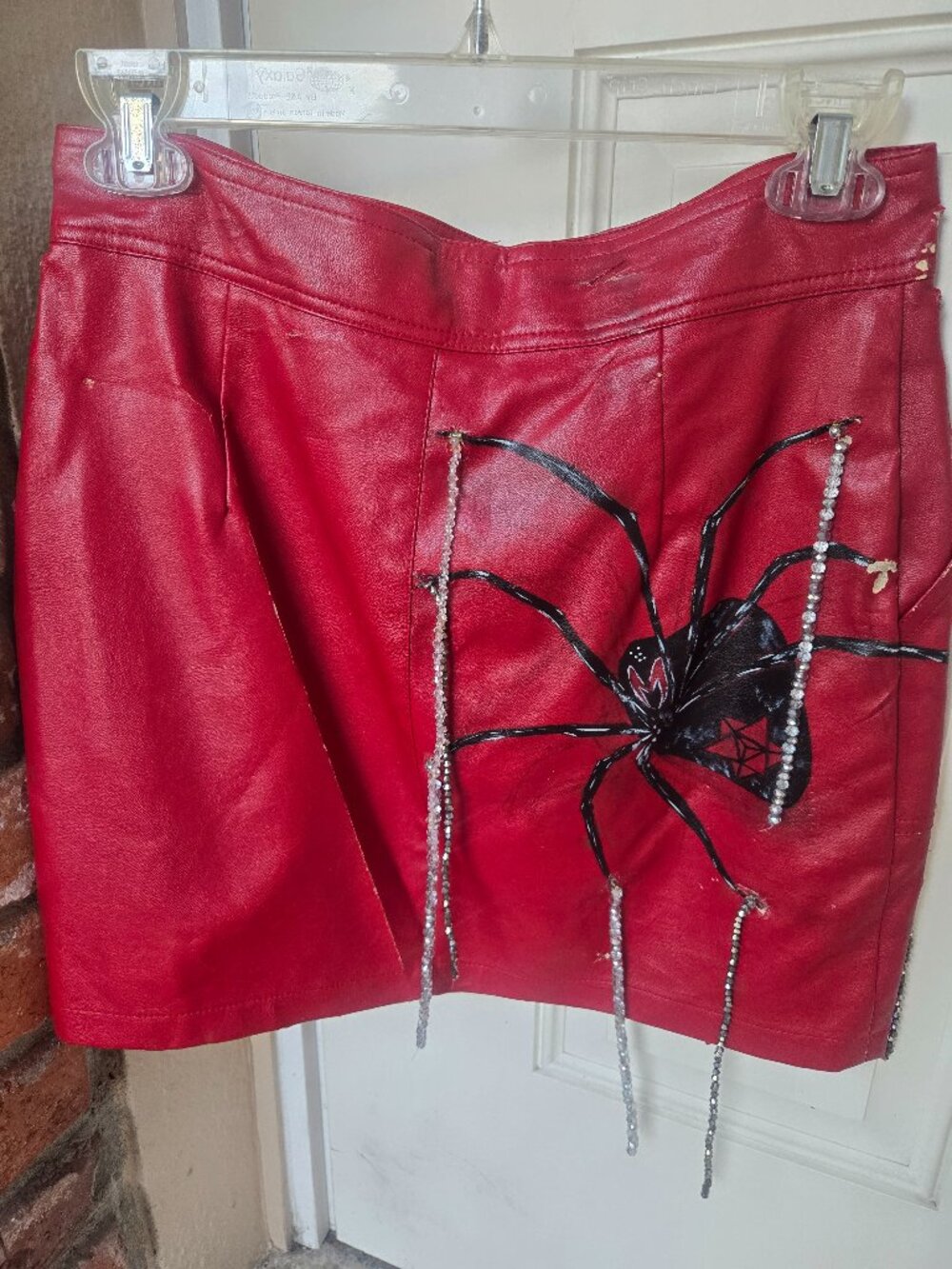 Custom painted mini skirt
